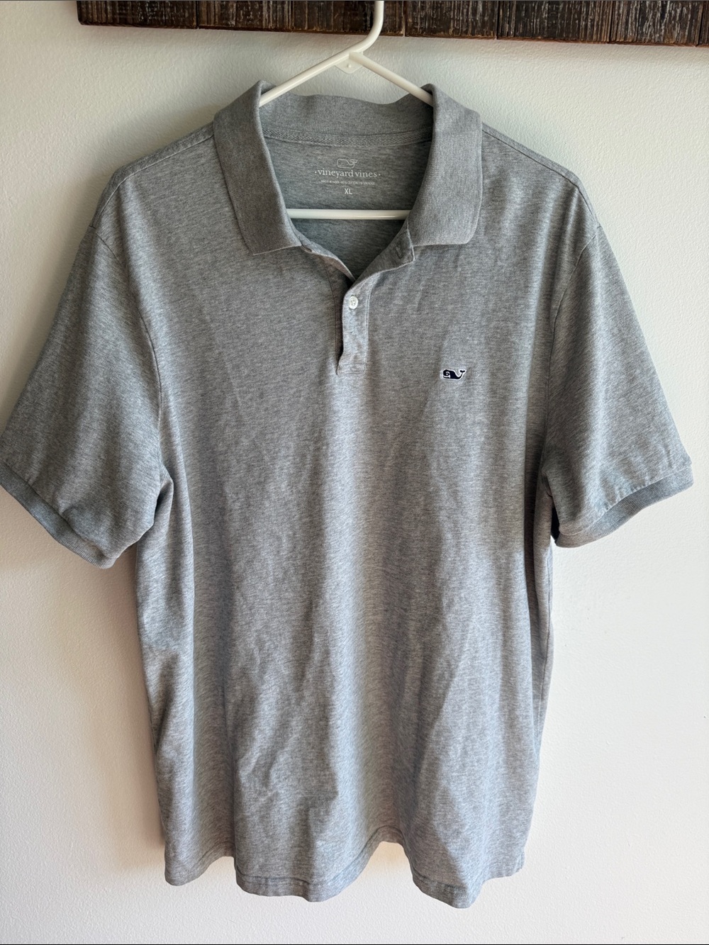 Vineyard Vines Heather Gray Polo with Whale Logo